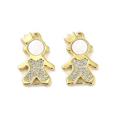 Brass Micro Pave Clear Cubic Zirconia Prince Connector Charms