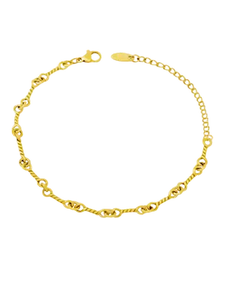 18K Gold Rope Link Chain Bracelet