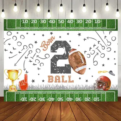 American Football Turf Born 2nd Birthday Backdrop - Aperturee