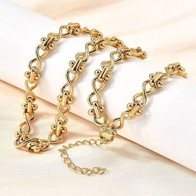 304 Stainless Steel Oval Infinity Link Chain Necklaces for Women Men