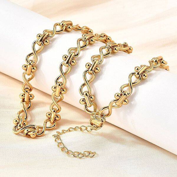 304 Stainless Steel Oval Infinity Link Chain Necklaces for Women Men