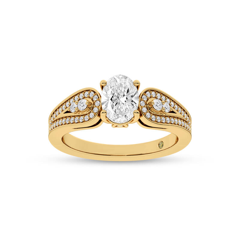 Cosma Mystical Oval Lab Grown Diamond Engagement Ring | 10K Yellow Gold 3 5/8 CT. TW.