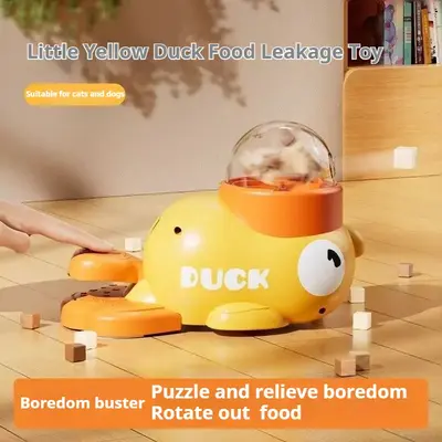 Cat Puzzle Treat Dispenser Toy, Interactive Duck-Shaped Food Slow Feeder for Cats and Small Dogs Enrichment, IQ Training and ...