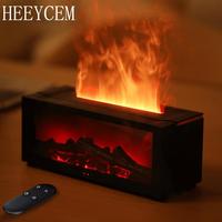 USB Powered Electric Flame Fireplace Humidifier, Simulated Fireplace Flame Humidifier, Multicolor LED Fireplace Aromatherap...