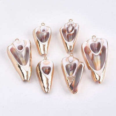 Electroplate Spiral Shell Pendants