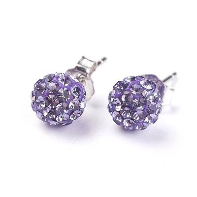 Sexy Valentines Day Gifts for Her 925 Sterling Silver Austrian Crystal Rhinestone Ball Stud Earrings