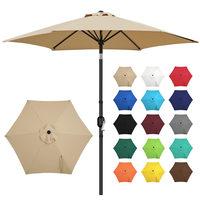 【On Sale】 Yaheetech 7.5/9/10FT Patio Umbrella w/ Push Button Tilt and Crank, Outdoor Garden Table Umbrella for Garden, De...
