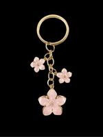 Cherry Blossom Design Keychain, Cute Flower Design Keychain for Women & Men, Fashion Accessories for Bag Decoration, Floral P...