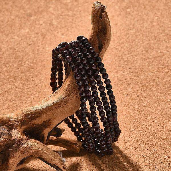 Natural Garnet Beaded Stretch Bracelets