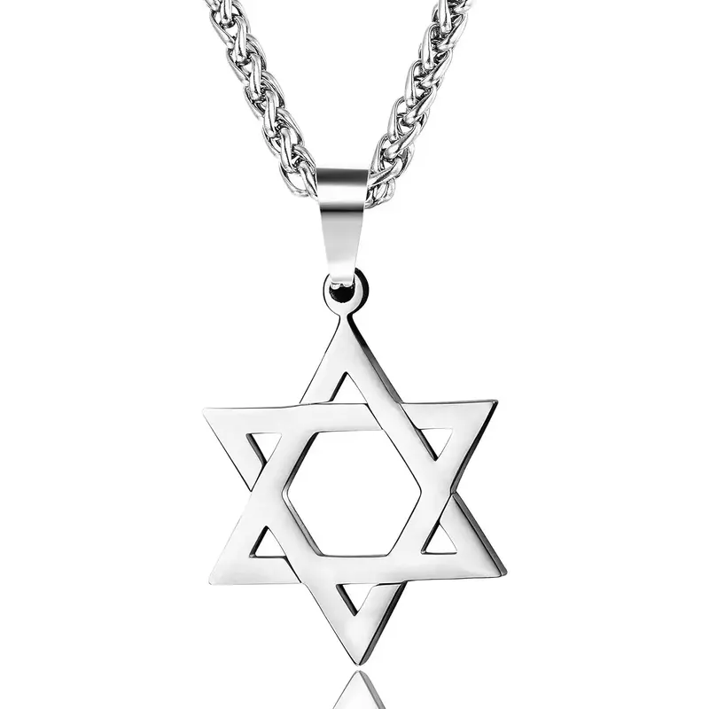 Jstyle Star of David Pendant Necklace Stainless Steel Jewish Jewelry for Men Women Religious 20 Daily