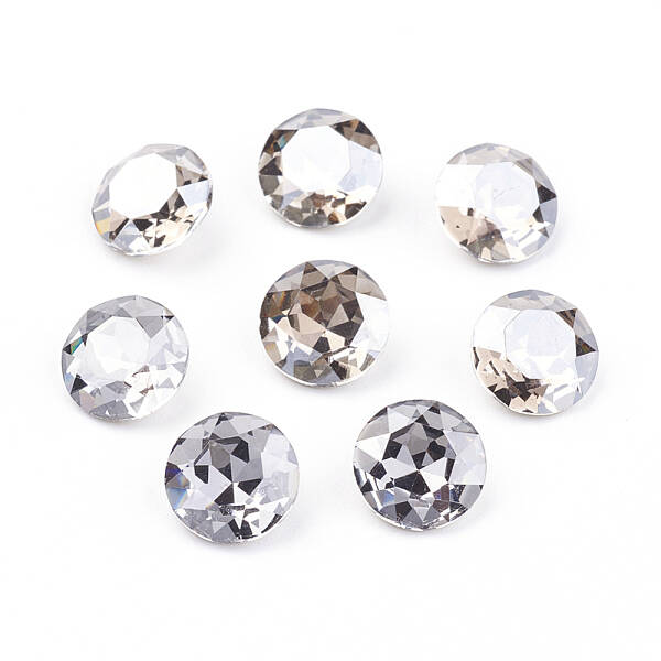 Pointed Back & Back Plated Glass Rhinestone Cabochons