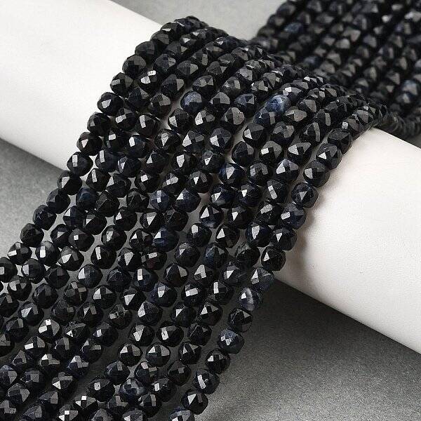 Natural Black Sapphire Beads Strands