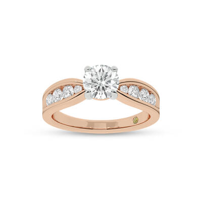 Verve Channel Set Bow Tied Shaped Round Lab Diamond Engagement Ring | 18K Rose Gold 1 1/2 CT. TW.