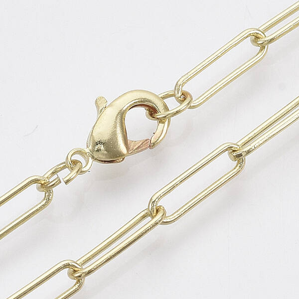 Brass Round Oval Paperclip Chain Necklace Making