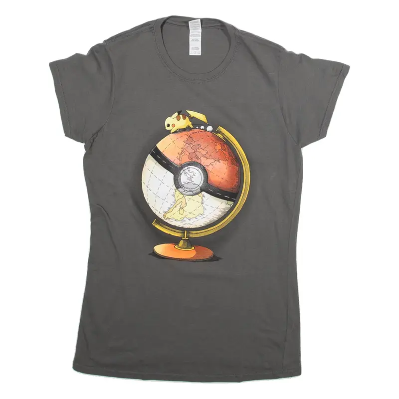 GILDAN Pokemon Womens T-Shirt Grey L