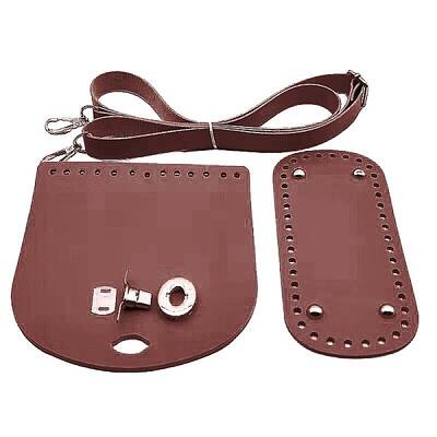 Handmade PU Leather Crochet Shoulder Bag Accessories Kits