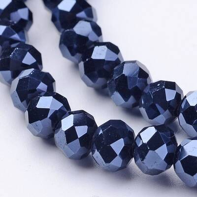 Full Plated Faceted Rondelle Electroplate Glass Beads Strands