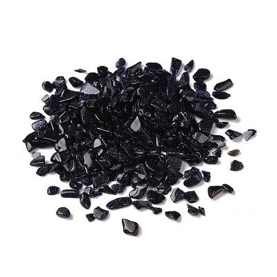 Synthetic Blue Goldstone Chip Beads