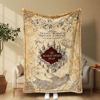 Map Pattern Blanket, 1/2 Counts Soft Comfortable Throw Blanket, Cool Bedroom Bedding Blankets, Warm Napping Blanket for Home ...