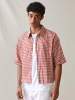 Men's Regular Fit Plaid Print Short Sleeve Shirt, Casual Comfy Shortsleeve Top for Summer, Fashion Men's Clothes for Daily We...