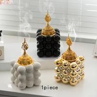 Square Ceramic Incense Burner, Modern Desktop Incense Burner, Room Scents, Home Fragrance Holder for Home Office Desktop Deco...