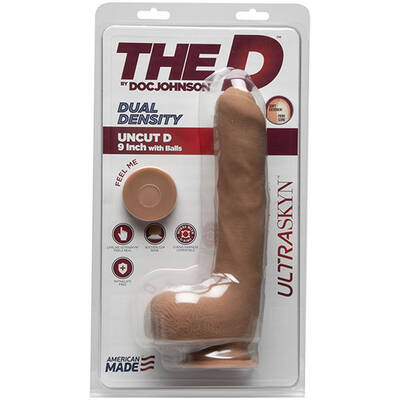 The D - Uncut D - 9 Inch With Balls - Ultraskyn - Caramel