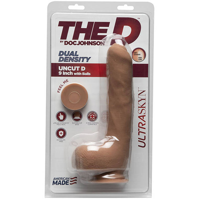 The D - Uncut D - 9 Inch With Balls - Ultraskyn - Caramel