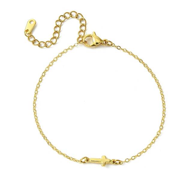 Cross Brass Link Bracelets