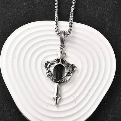304 Stainless Steel Sword Pendant Necklaces for Women Men