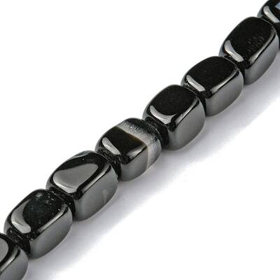 Dyed & Heated Natural Black Agate Beads Strands