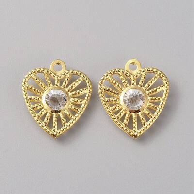 Iron Rhinestone Pendants