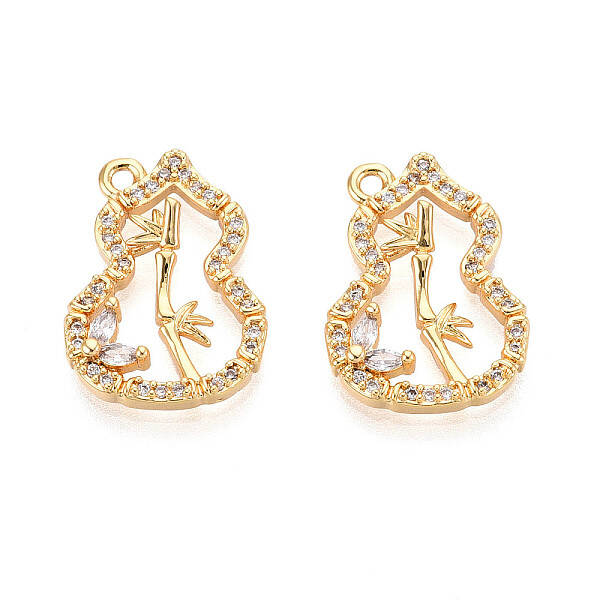 Brass Micro Pave Cubic Zirconia Pendants