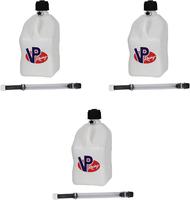 VP Racing 5.5 Gallon Motorsport Container White and Deluxe Hose (3 Pack) Quick-Flow Spout