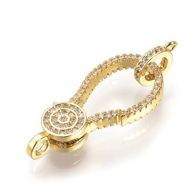 Brass Micro Pave Cubic Zirconia Lobster Claw Clasps