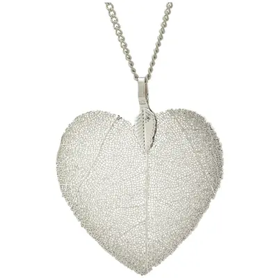 Lustrous Leaf Heart Necklace - Rainbow