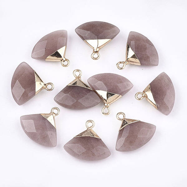 Electroplate Natural Strawberry Quartz Pendants