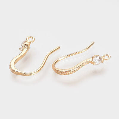 Brass Cubic Zirconia Earring Hooks