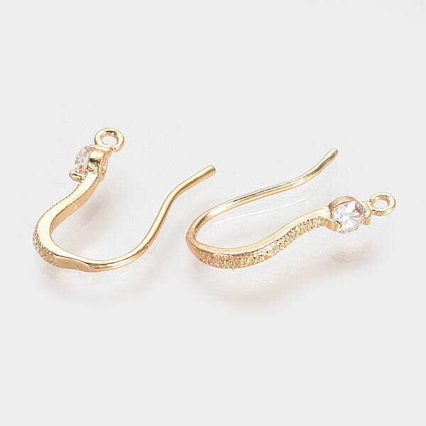 Brass Cubic Zirconia Earring Hooks