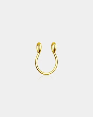 Faux Adjustable Clip On Septum Ring - Gold
