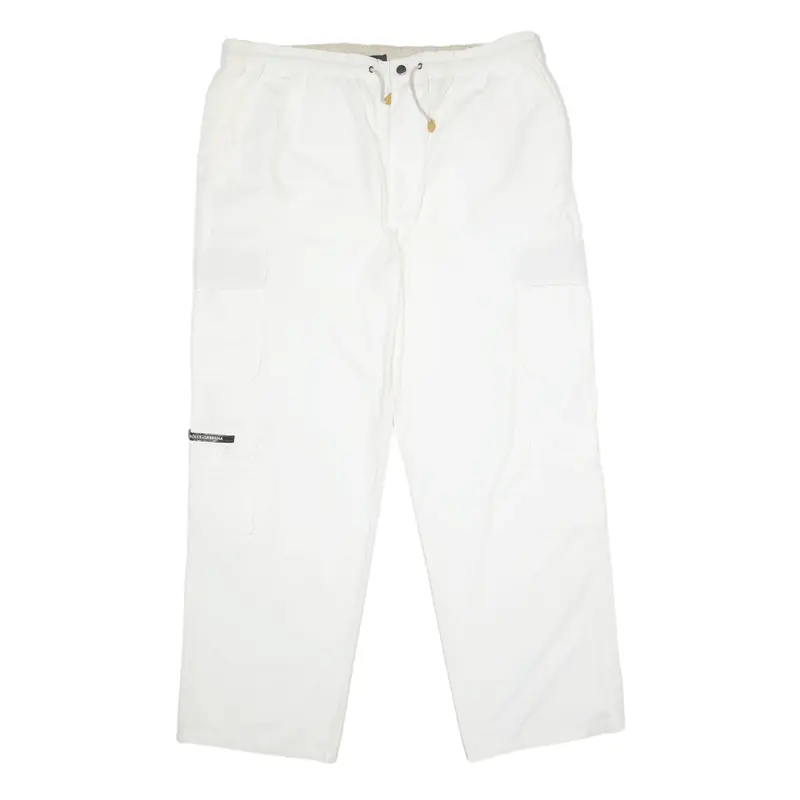 DOLCE & GABBANA Cargo Trousers White Regular Straight Womens W38 L29