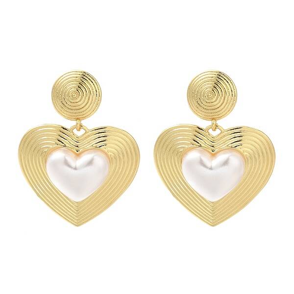 Rack Plating Heart Brass Stud Earrings