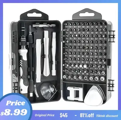 Mini Precision Screwdriver Set, 115 in 1 Magnetic Screwdriver Bit Kit, Multi-Function Stainless Steel Professional Repair Too...