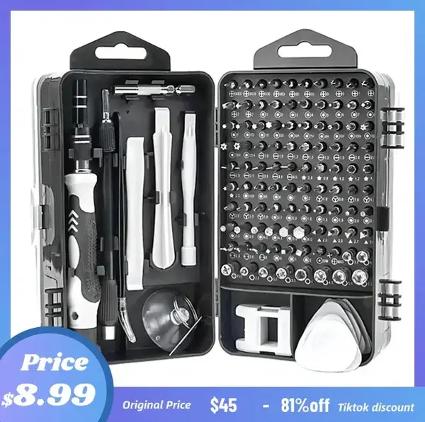 Mini Precision Screwdriver Set, 115 in 1 Magnetic Screwdriver Bit Kit, Multi-Function Stainless Steel Professional Repair Too...