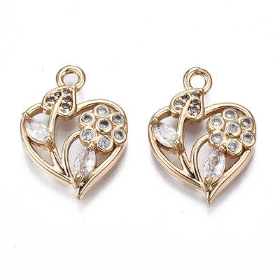Brass Micro Pave Clear Cubic Zirconia Pendants