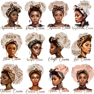 Zodiac Queen DTF Transfer ONLY -This is NOT a T Shirt