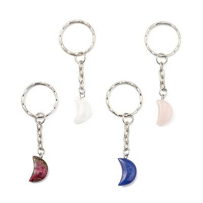 Natural & Synthetic Mixed Gemstone Keychain
