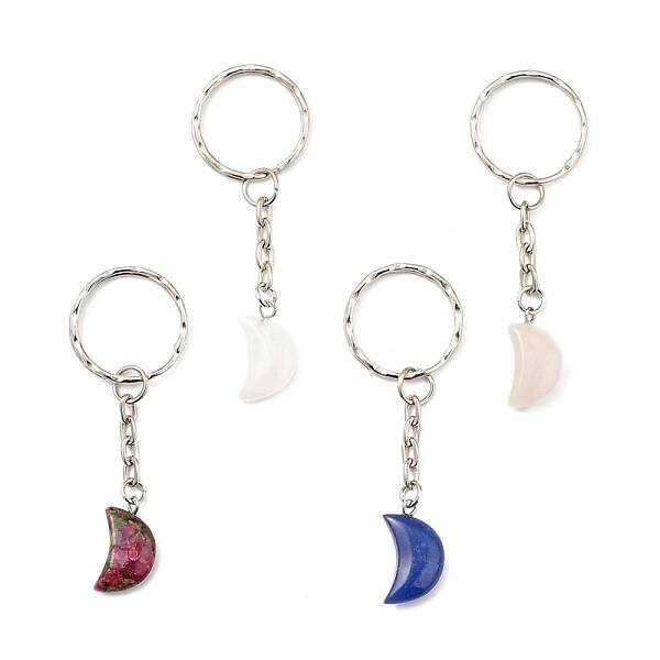 Natural & Synthetic Mixed Gemstone Keychain