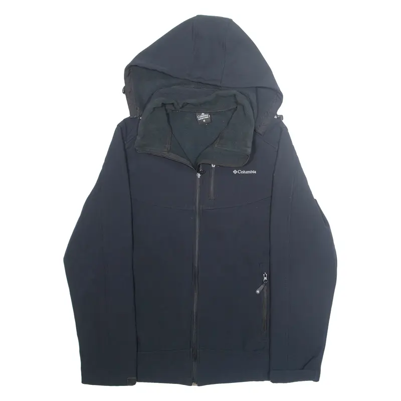 COLUMBIA Mens Rain Jacket Black Hooded M