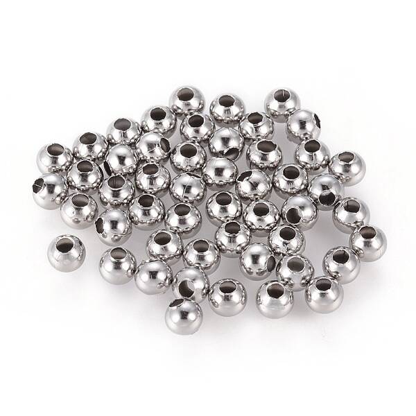 Tarnish Resistant 304 Stainless Steel Hollow Round Seamed Beads