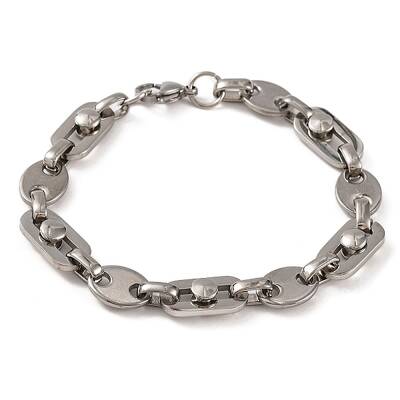 Tarnish Resistant 201 Stainless Steel Oval Link Chain Bracelets